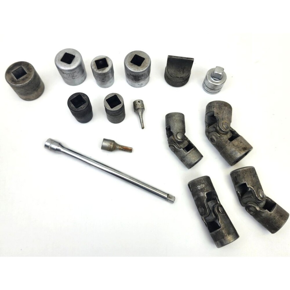 Vintage Mixed Lot of 15 Snap On Sockets SAE Swivel Wobble Adapter Extension Bar